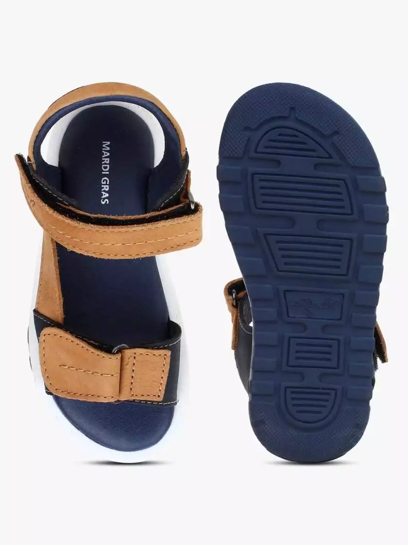 Tan Leather Dual strap Sandals for toddlers (Unisex) - Image 8