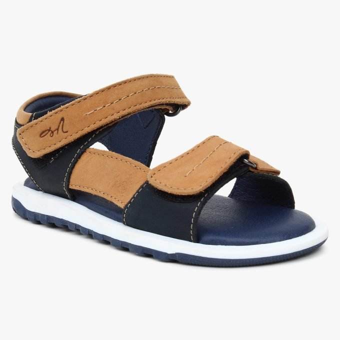 Tan Leather Dual strap Sandals for toddlers (Unisex)