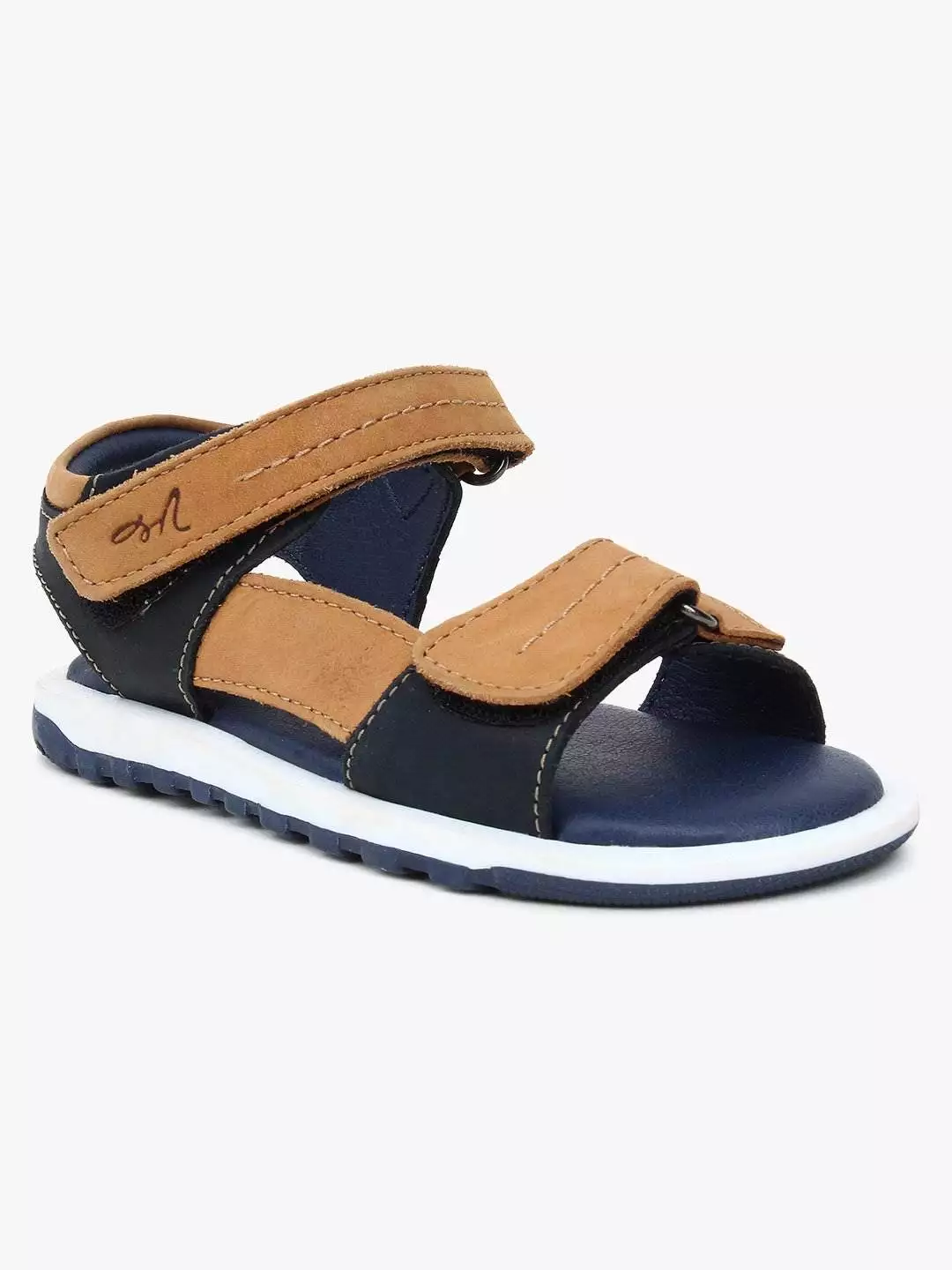 Tan Leather Dual strap Sandals for toddlers (Unisex)