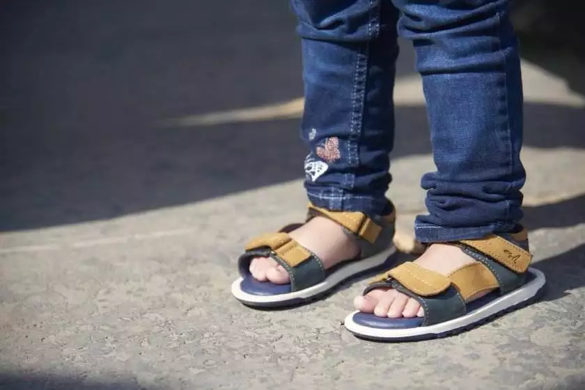 Tan Leather Dual strap Sandals for toddlers (Unisex) - Image 2