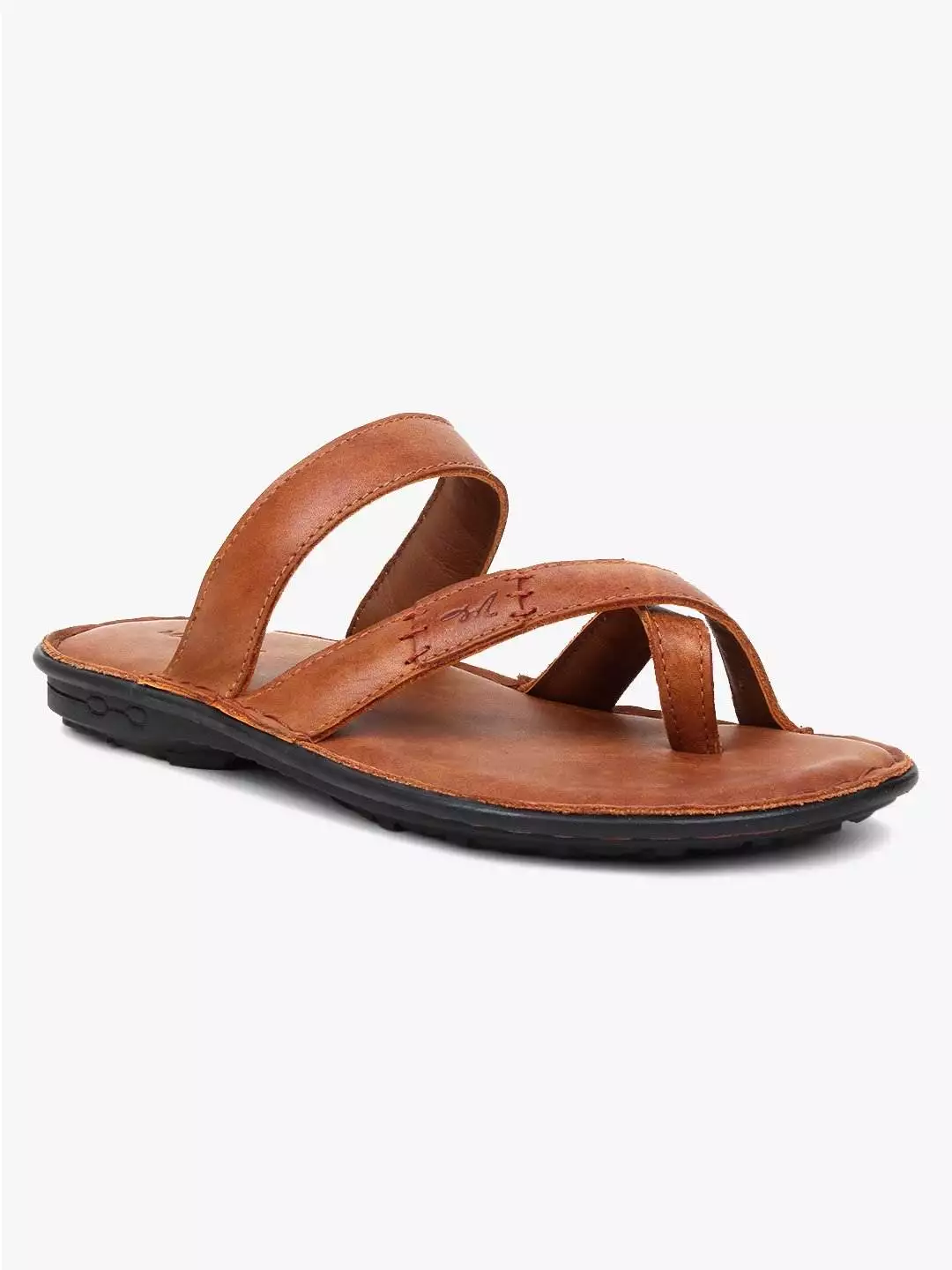 Tan Leather Single Toed Slipons for Men