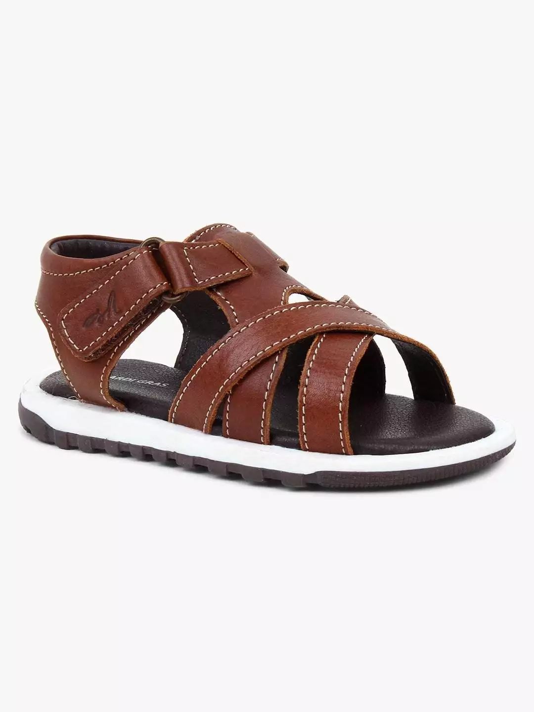 Brown Leather Open toe Sandals for Toddler Boys