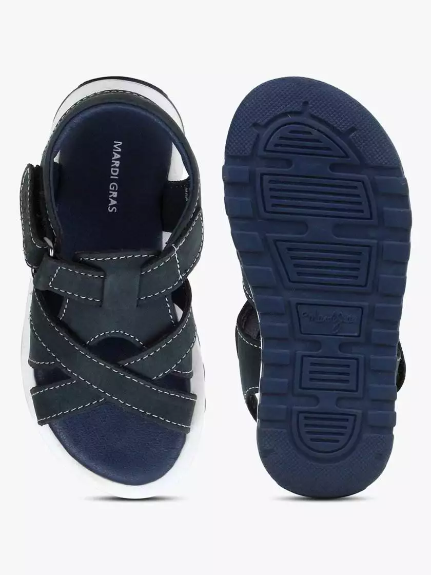 Blue Leather Multi-strap Sandals for toddlers (Unisex) - Image 5