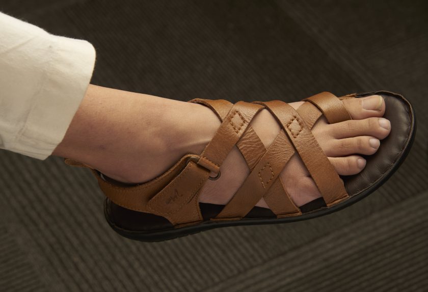 Tan Leather Multi Strap Single Toed Sandals for Men - Image 8