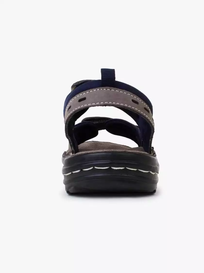Grey Leather Sandals with Double strap closure for children (Unisex) - Image 5
