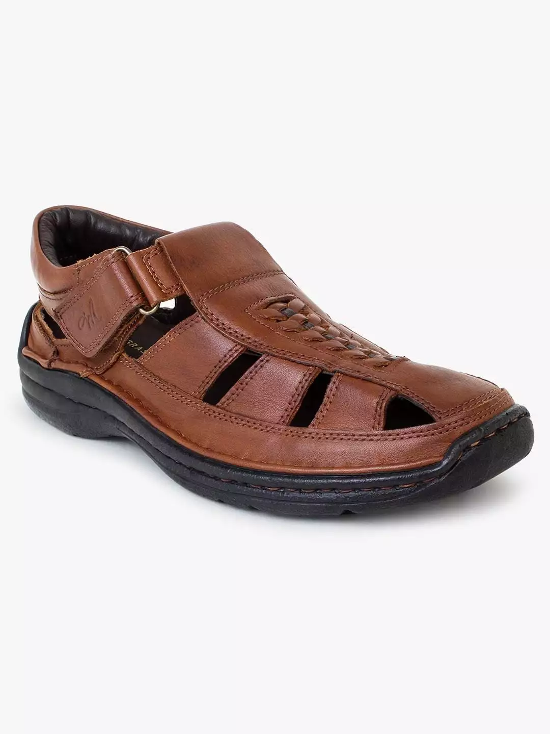Brown Leather Shoe Type Sandals for Men