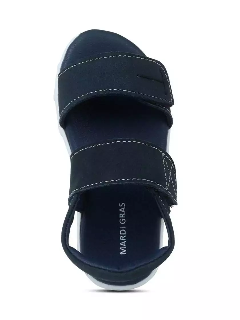 Blue Leather Sandals with dual strap closure for Toddlers (Unisex) - Image 5