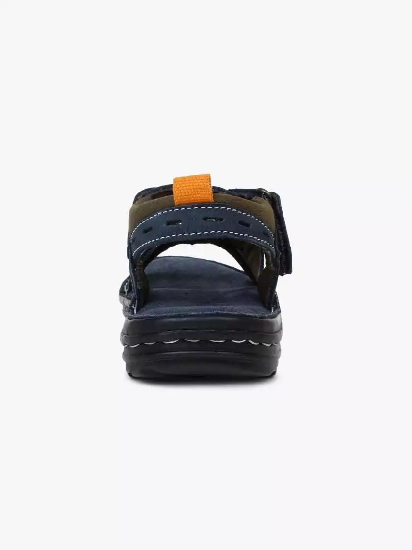 Blue Leather Sandals with Velcro strap for children - Image 3