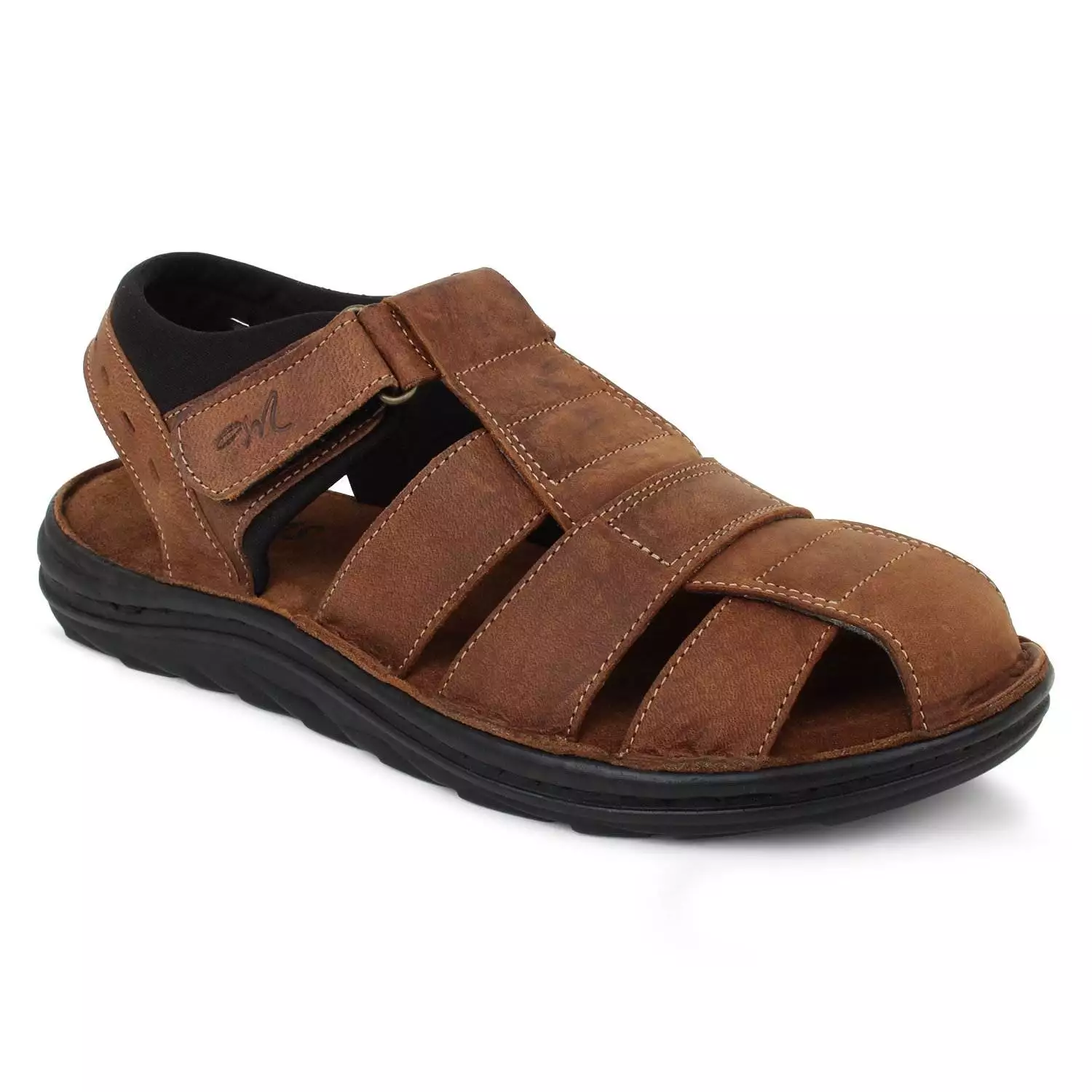 Brown Suede Leather Closed Toe sandals for Men