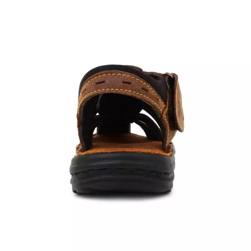 Tan Leather Closed Toe Sandals for Toddlers (Unisex) - Image 5