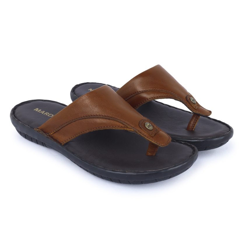 Brown Leather Flip flops for children (Unisex) - Image 3