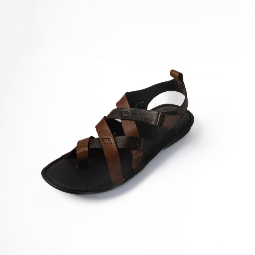 Leather Sandals for Men | Tan Casual Sandals with PU Sole & Foam Insole | Adjustable Straps, Breathable Leather Lining - Image 2