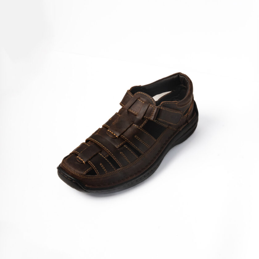 Mardi Gras Men's Genuine Leather Sandals | PU Sole & EVA Insole | Tan Colour | All-Day Comfort | Casual & Office Footwear - Image 2