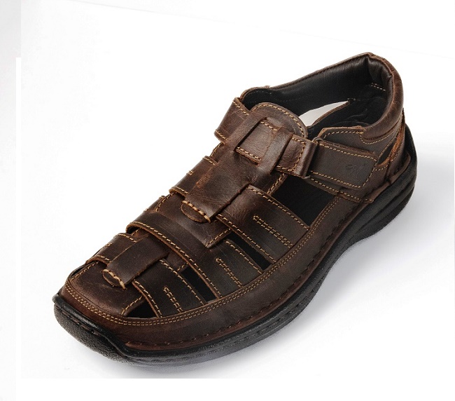 Mardi Gras Men's Genuine Leather Sandals | PU Sole & EVA Insole | Tan Colour | All-Day Comfort | Casual & Office Footwear - Image 4