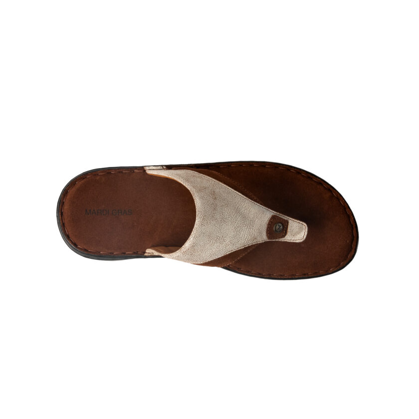 MARDI GRAS Men's Leather Slippers with PU Sole & Soft Foam Insole | Comfortable Ethnic Footwear for Casual & Formal Wear - Image 2