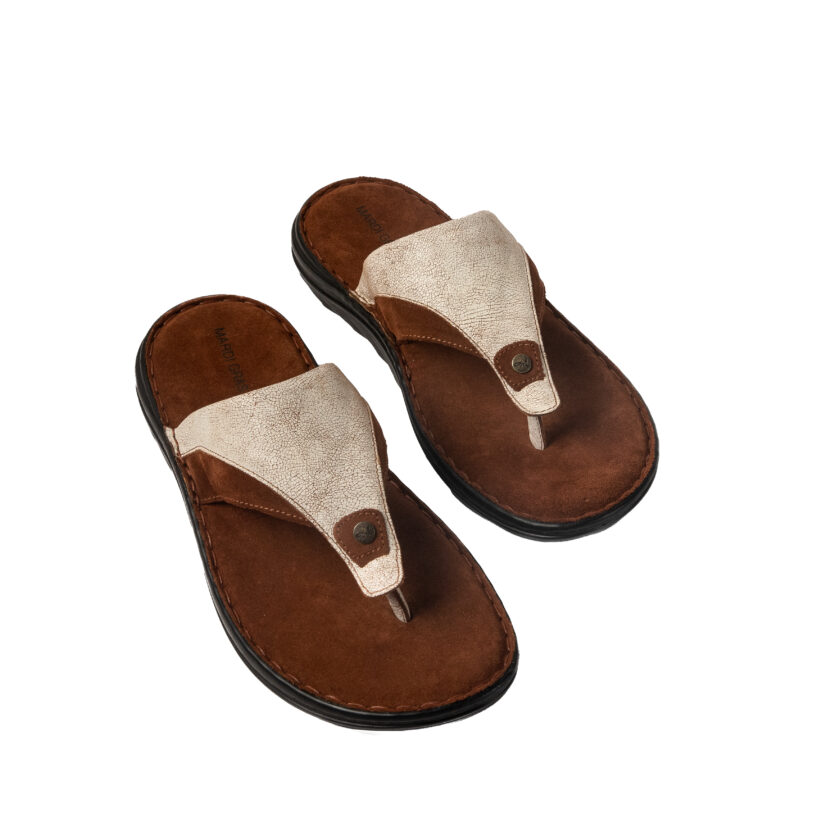 MARDI GRAS Men's Leather Slippers with PU Sole & Soft Foam Insole | Comfortable Ethnic Footwear for Casual & Formal Wear - Image 4