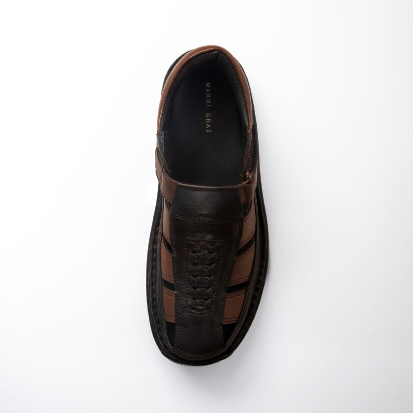 MARDI GRAS Men's Genuine Leather Sandals – Lightweight, Comfortable, Cushioned Insole, Slip-Resistant – Ideal for Daily & Formal Wear - Image 3