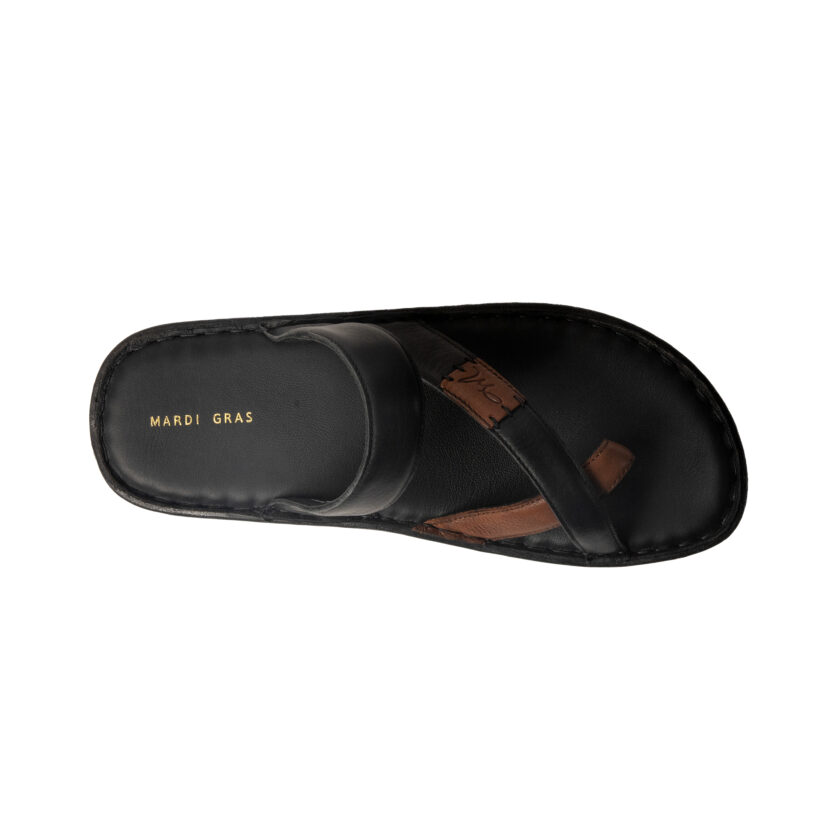 MARDI GRAS Men's Leather Single-Toe Chappal – Stylish & Comfortable Slippers for Office, Formal & Casual Wear - Image 2