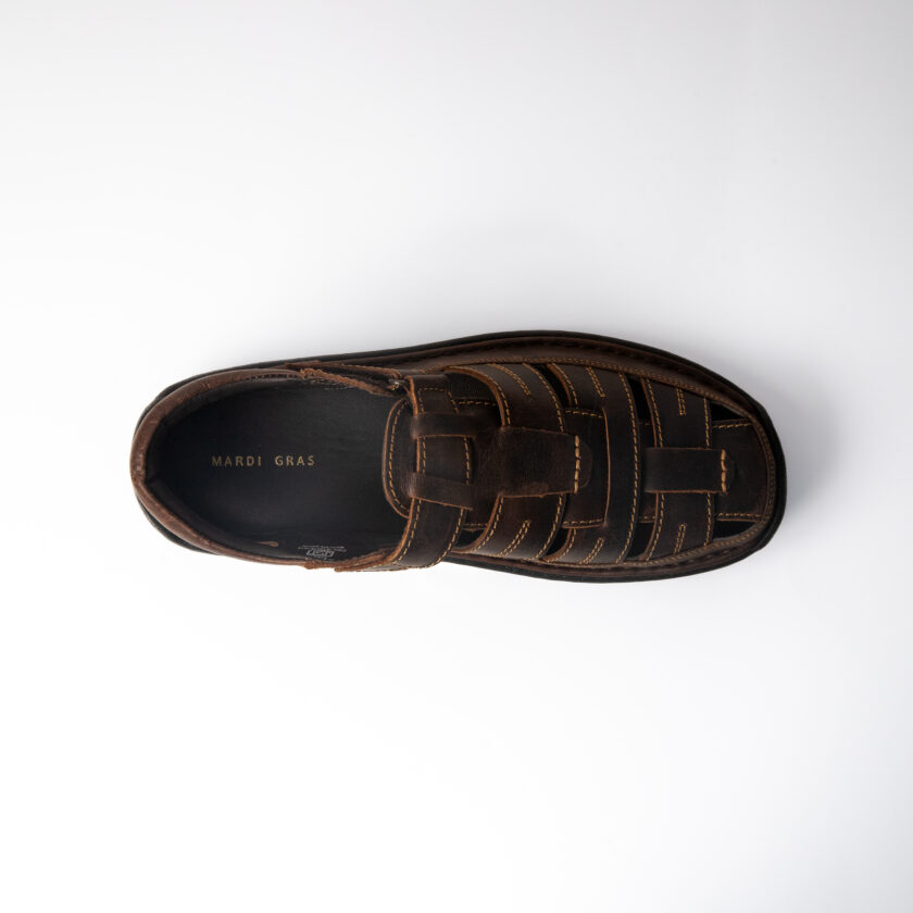 Mardi Gras Men's Genuine Leather Sandals | PU Sole & EVA Insole | Tan Colour | All-Day Comfort | Casual & Office Footwear - Image 5