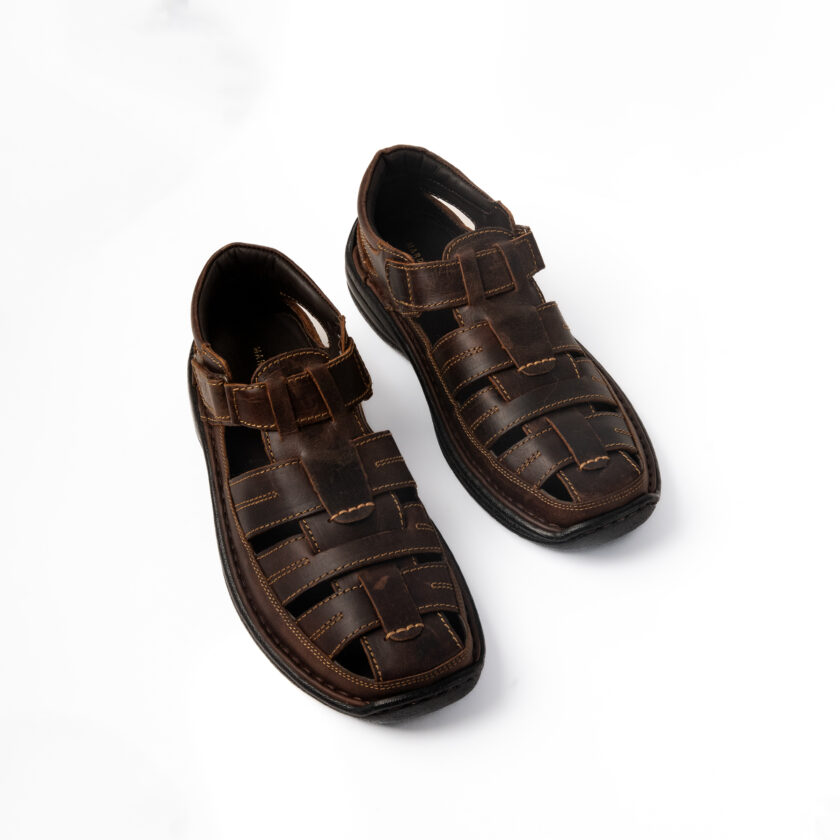 Mardi Gras Men's Genuine Leather Sandals | PU Sole & EVA Insole | Tan Colour | All-Day Comfort | Casual & Office Footwear - Image 7