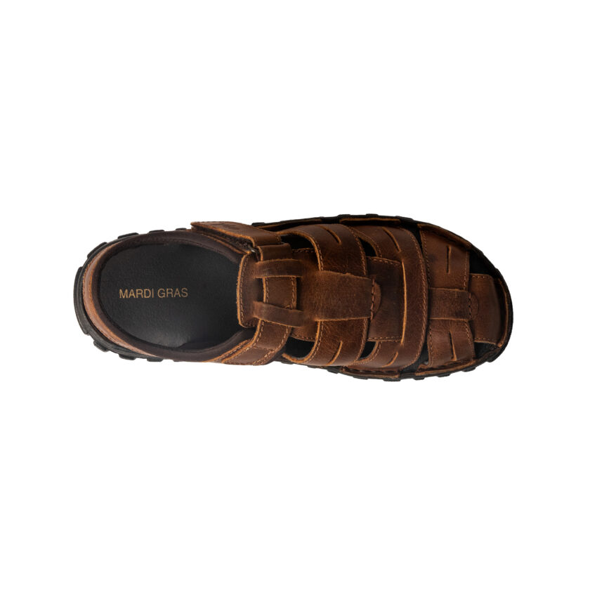 MARDI GRAS Men's Leather Sandals | PU Sole & EVA Insole | Casual & Formal Sandals for men - Image 2