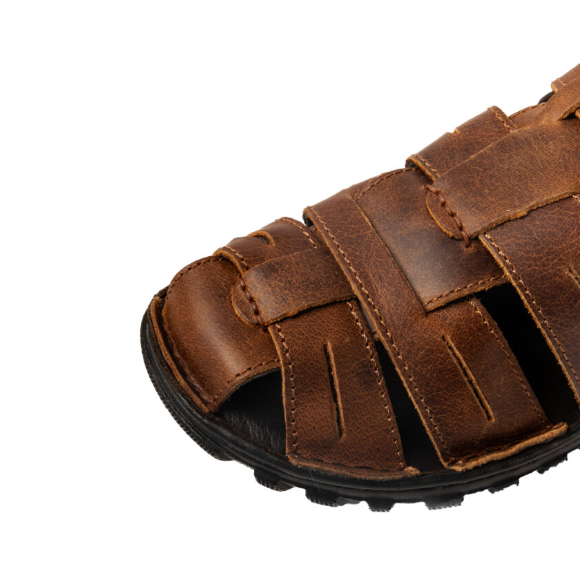 MARDI GRAS Men's Leather Sandals | PU Sole & EVA Insole | Casual & Formal Sandals for men - Image 5