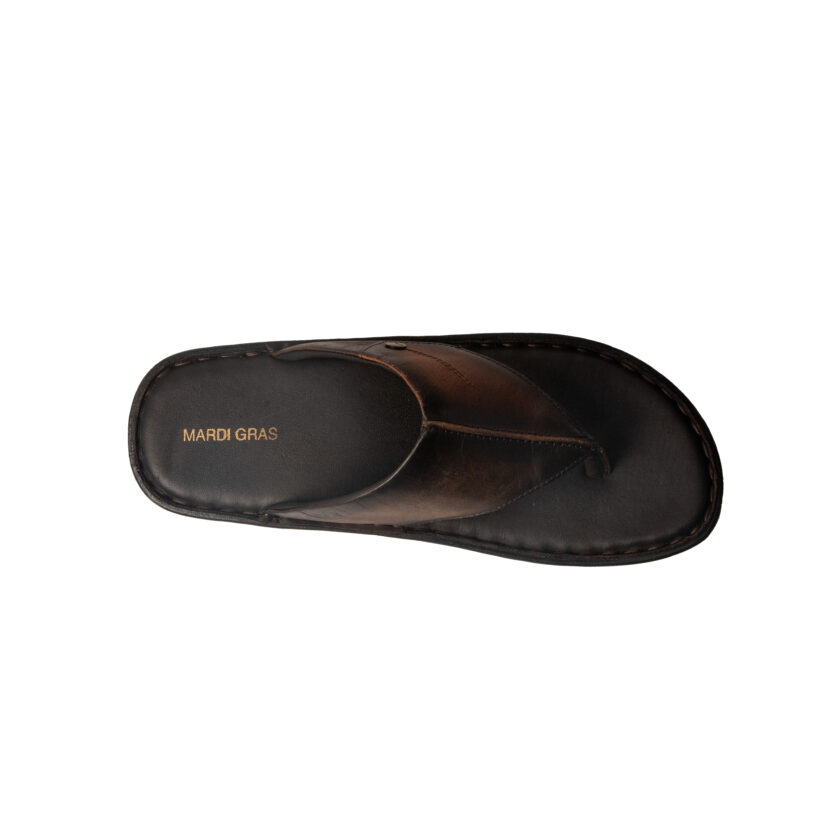 MARDI GRAS Genuine Leather Men’s Chappals | Stylish Slip-On Slippers with Soft PU Sole | Comfortable Footwear for Daily & Ethnic Wear - Image 2