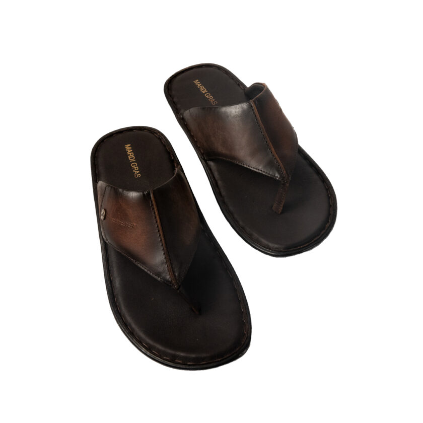 MARDI GRAS Genuine Leather Men’s Chappals | Stylish Slip-On Slippers with Soft PU Sole | Comfortable Footwear for Daily & Ethnic Wear - Image 6