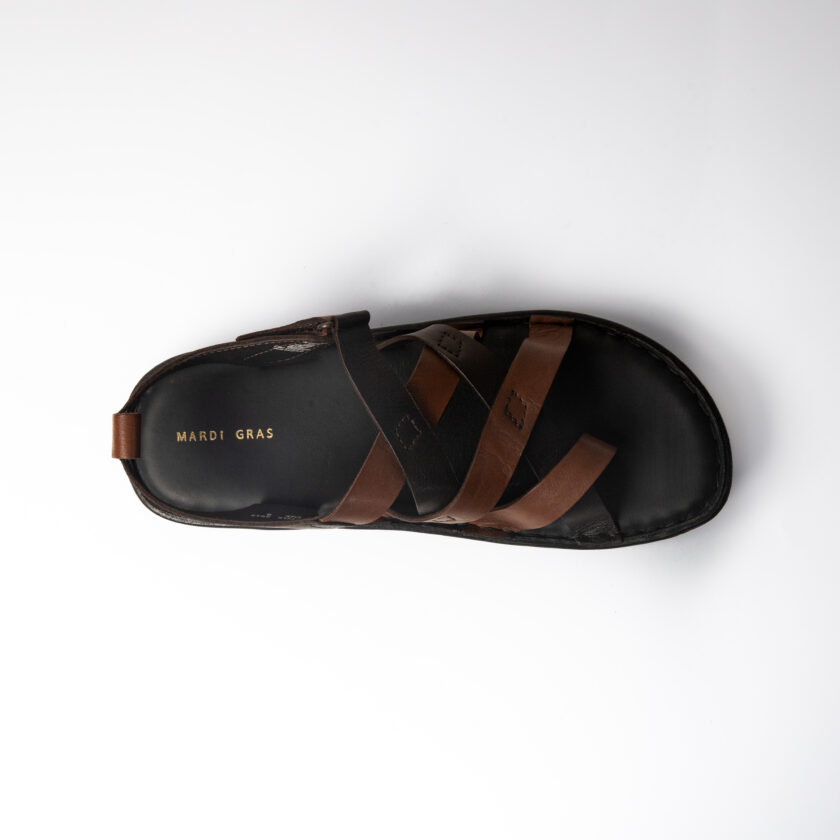 Leather Sandals for Men | Tan Casual Sandals with PU Sole & Foam Insole | Adjustable Straps, Breathable Leather Lining - Image 4