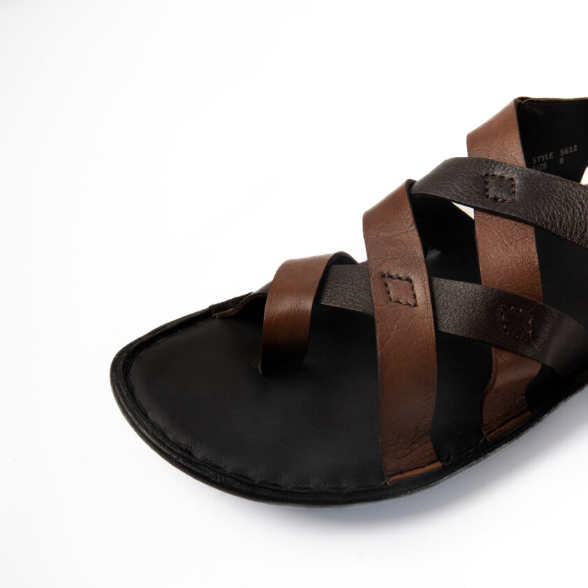 Leather Sandals for Men | Tan Casual Sandals with PU Sole & Foam Insole | Adjustable Straps, Breathable Leather Lining - Image 6