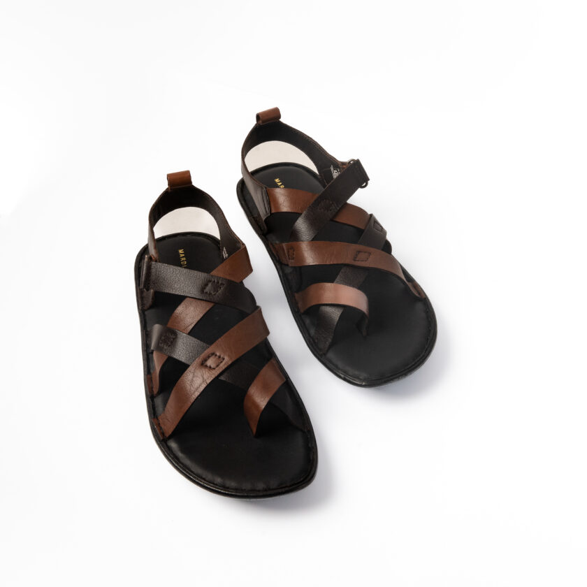 Leather Sandals for Men | Tan Casual Sandals with PU Sole & Foam Insole | Adjustable Straps, Breathable Leather Lining - Image 7