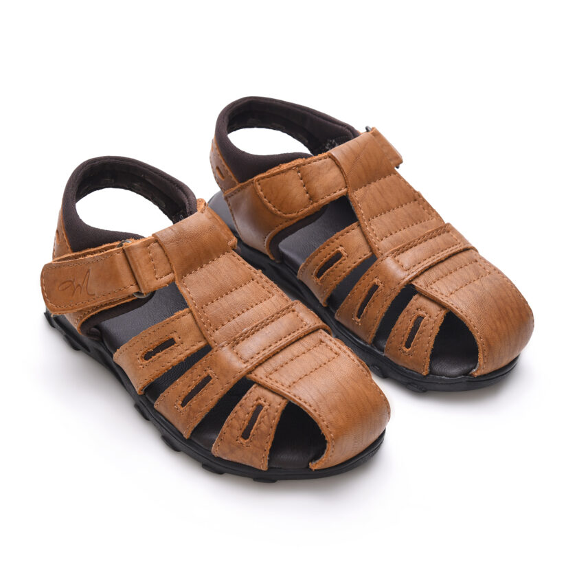 MARDI GRAS Leather Sandals for Boys (2-5 years) | PU Sole, EVA Insole | Lightweight & Comfortable Kids Footwear (Tan1, UK Footwear Size System, Little Kid, Men, Age, Medium, 5 Years) - Image 2