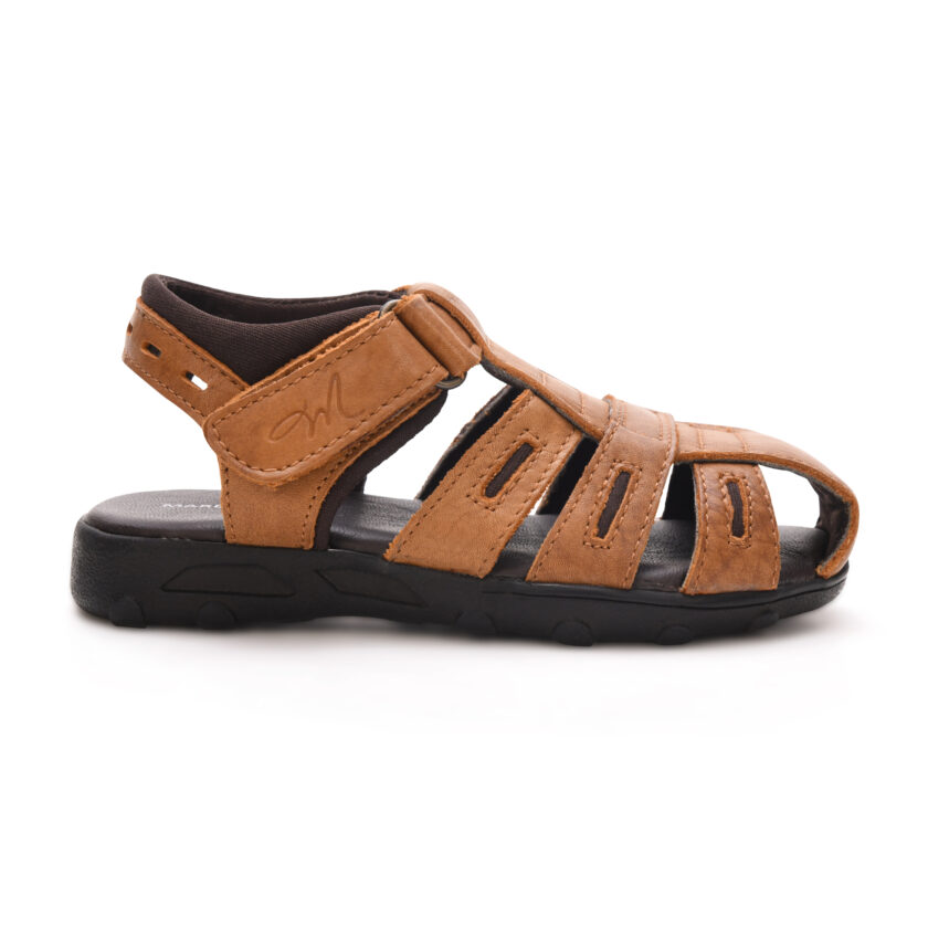 MARDI GRAS Leather Sandals for Boys (2-5 years) | PU Sole, EVA Insole | Lightweight & Comfortable Kids Footwear (Tan1, UK Footwear Size System, Little Kid, Men, Age, Medium, 5 Years) - Image 3