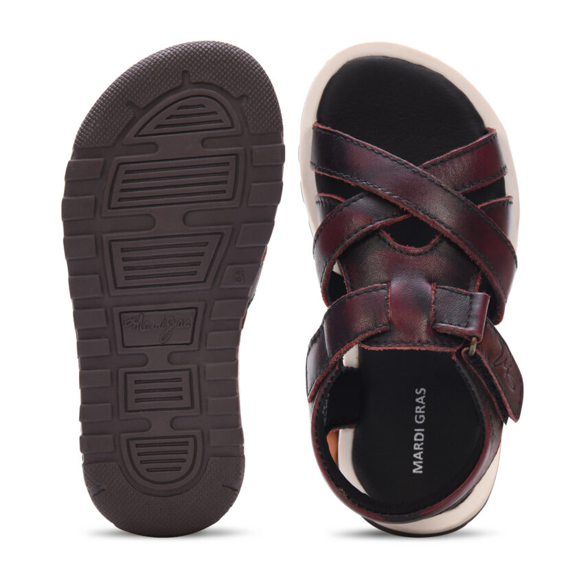MARDI GRAS Leather Sandals for Boys ? Comfy, Durable, and Adjustable Outdoor Sandals for Summer, Play, and Home ? Stylish & Breathable Footwear - Image 4
