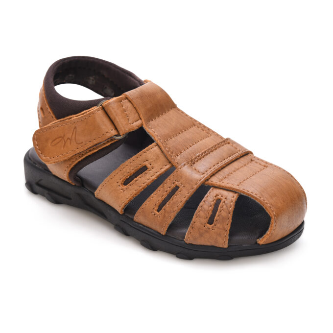 MARDI GRAS Leather Sandals for Boys (2-5 years) | PU Sole, EVA Insole | Lightweight & Comfortable Kids Footwear (Tan1, UK Footwear Size System, Little Kid, Men, Age, Medium, 5 Years)
