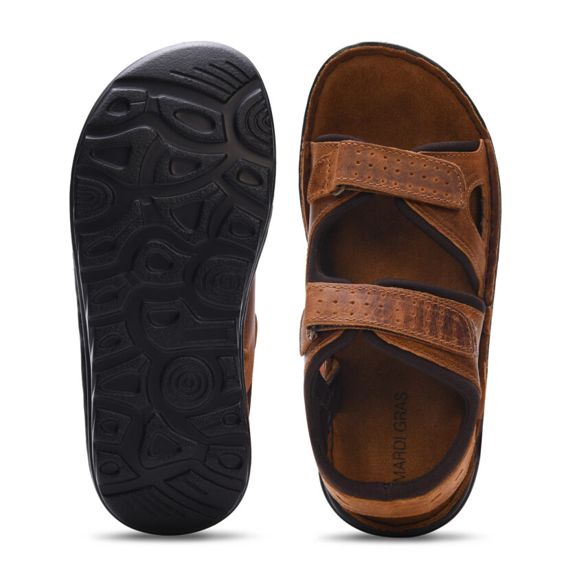 MARDI GRAS Kids Leather Sandals, Children's Footwear (Tan, UK Footwear Size System, Big Kid,Youth ) - Image 4