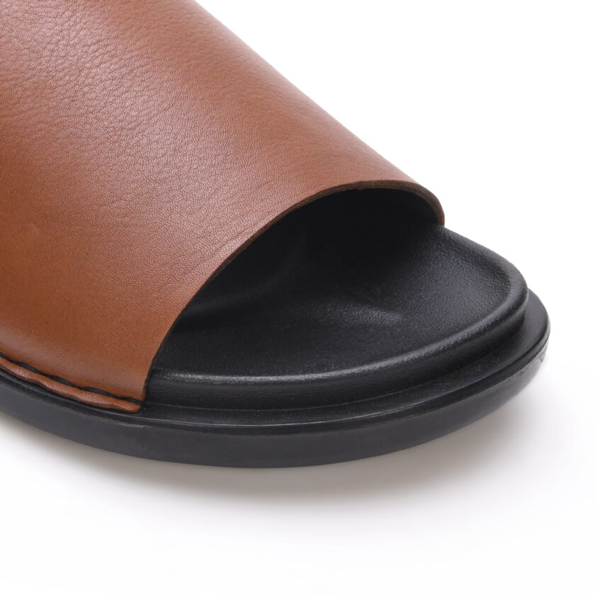 MARDI GRAS Men's Leather Sandals - Genuine Leather Upper, PU Sole, Leather Lining - Comfortable Walking Sandals for Men (Brown/D.Brown, UK Footwear Size System, Adult, Men) - Image 5