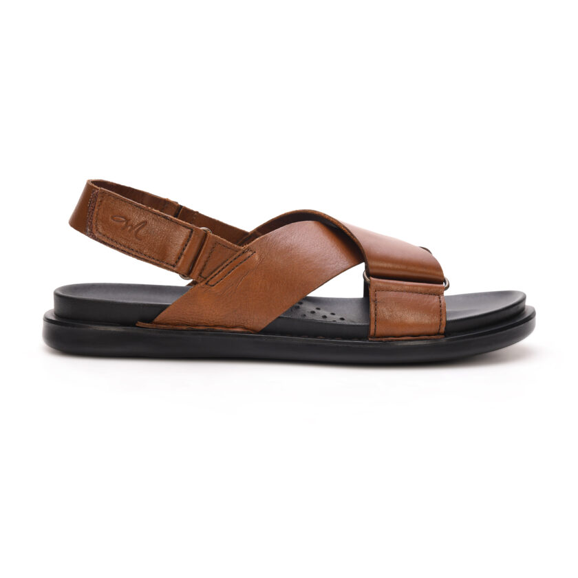 MARDI GRAS Men's Leather Sandals - Comfortable PU Sole Casual Footwear for Summer, All-Day Wear, Breathable Design (UK Footwear Size System, Adult, Men) - Image 3