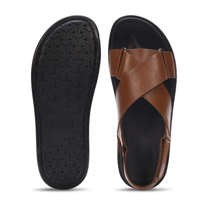 MARDI GRAS Men's Leather Sandals - Comfortable PU Sole Casual Footwear for Summer, All-Day Wear, Breathable Design (UK Footwear Size System, Adult, Men)