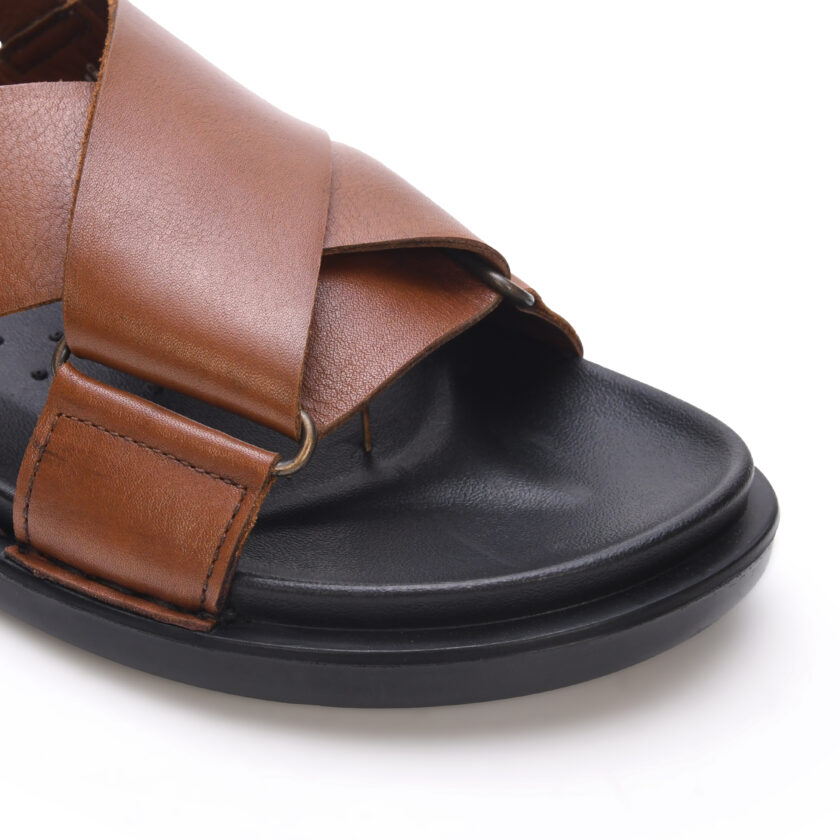 MARDI GRAS Men's Leather Sandals - Comfortable PU Sole Casual Footwear for Summer, All-Day Wear, Breathable Design (UK Footwear Size System, Adult, Men) - Image 5