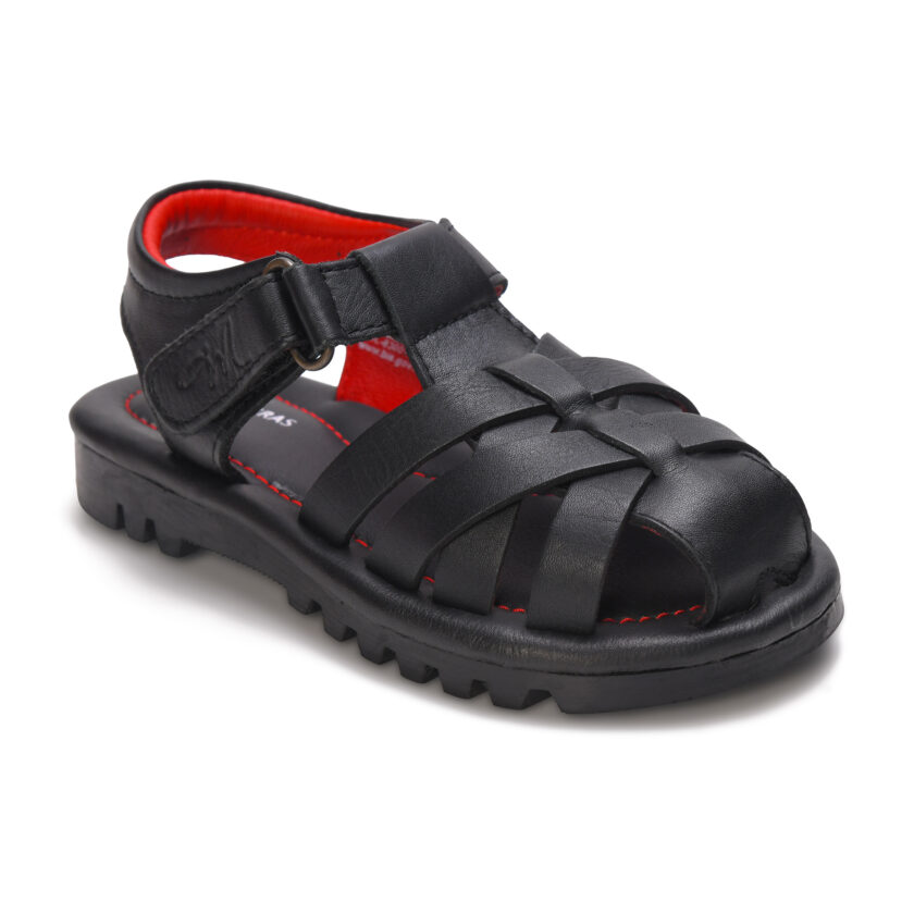 MARDI GRAS Casual Velcro Sandal For Kids | Comfortable and Cushioned Footbed | Durable Summer Footwear for Outdoor | Ideal for Everyday Wear (Black, UK Footwear Size System, Toddler) - Image 6
