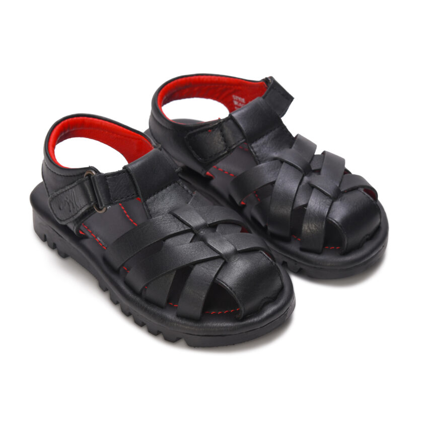 MARDI GRAS Casual Velcro Sandal For Kids | Comfortable and Cushioned Footbed | Durable Summer Footwear for Outdoor | Ideal for Everyday Wear (Black, UK Footwear Size System, Toddler) - Image 2