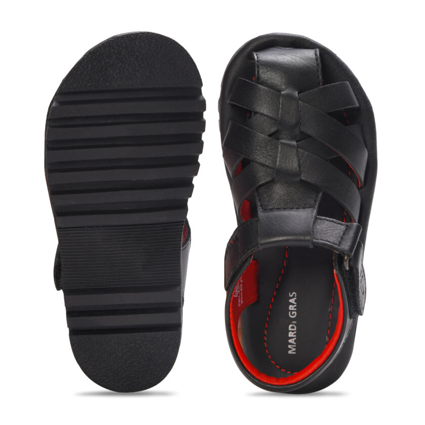 MARDI GRAS Casual Velcro Sandal For Kids | Comfortable and Cushioned Footbed | Durable Summer Footwear for Outdoor | Ideal for Everyday Wear (Black, UK Footwear Size System, Toddler) - Image 4