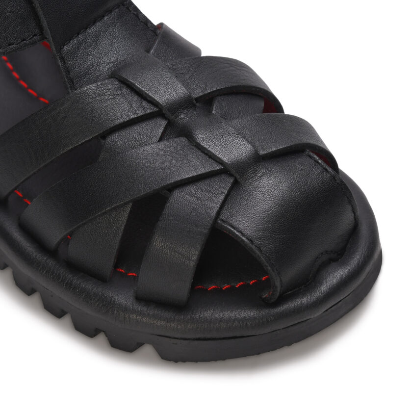 MARDI GRAS Casual Velcro Sandal For Kids | Comfortable and Cushioned Footbed | Durable Summer Footwear for Outdoor | Ideal for Everyday Wear (Black, UK Footwear Size System, Toddler) - Image 5