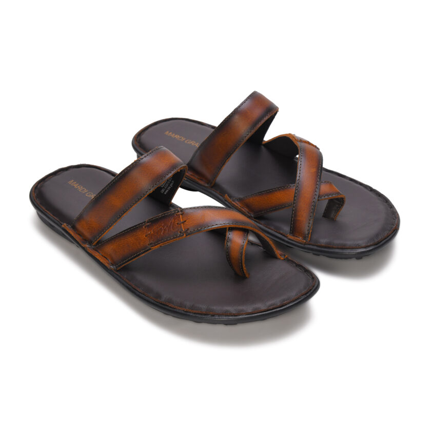 MARDI GRAS Leather Single Toed Chappal for Men – Stylish & Comfortable Leather Slippers for Office, Formal, and Casual Wear (Burgundy, UK Footwear Size System, Adult, Men) - Image 2